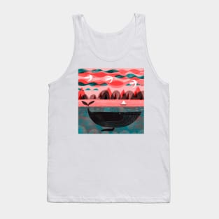 Pink Sky Whale Tank Top